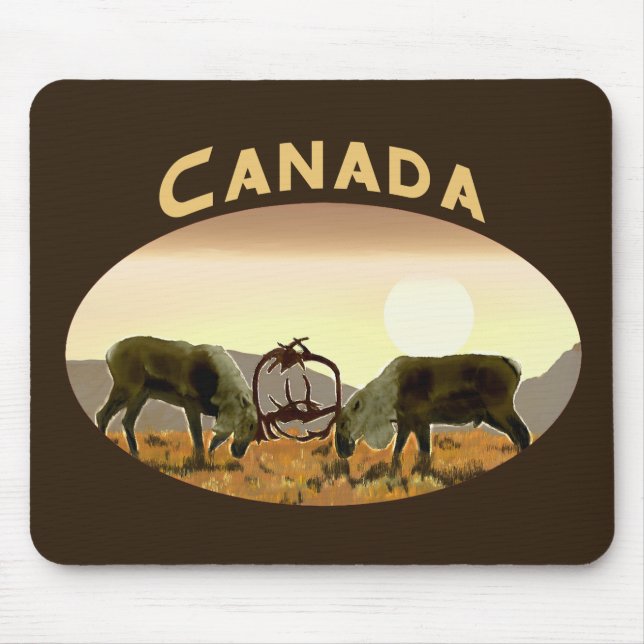 Caribou Duel - Canada Mouse Pad (Front)