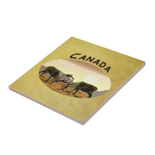 Caribou Duel - Canada Tile