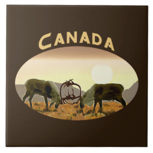 Caribou Duel - Canada Tile