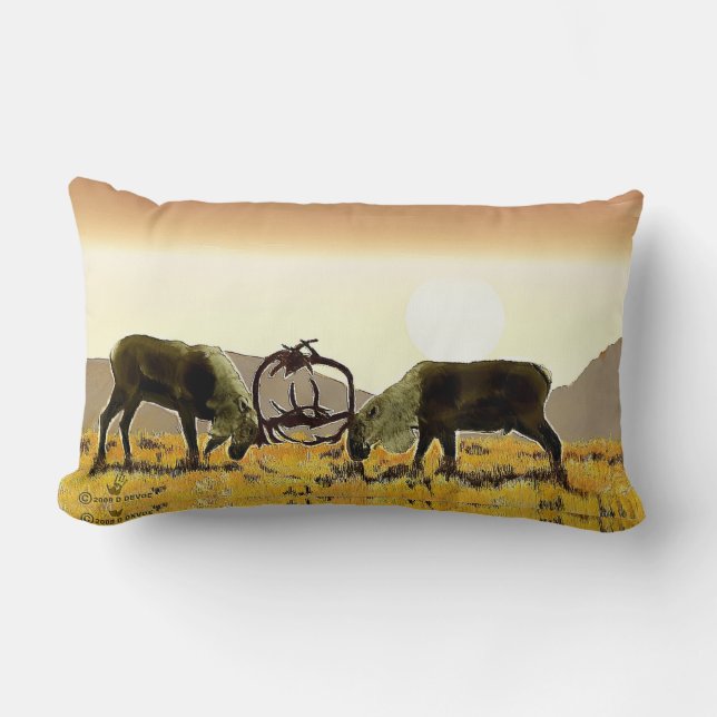 Caribou Duel Lumbar Pillow (Front)