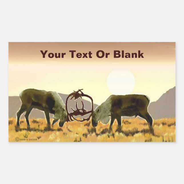 Caribou Duel Rectangular Sticker (Front)