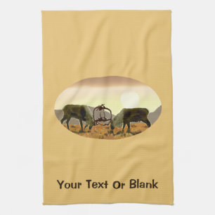 Caribou Duel Tea Towel