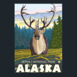Caribou in the Wild - Denali National Park, Poster<br><div class="desc">Caribou in the Wild - Denali National Park,  Alaska - Vintage Travel Poster was created in 2007. This image depicts scenes from Denali National Park,  AK.</div>