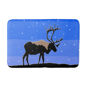 Caribou in Winter - Original Wildlife Art Bath Mat