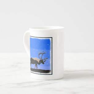 Caribou in Winter  - Original Wildlife Art Bone China Mug