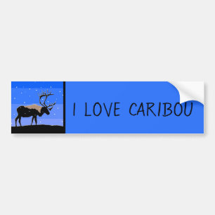 Caribou in Winter  - Original Wildlife Art Bumper Sticker