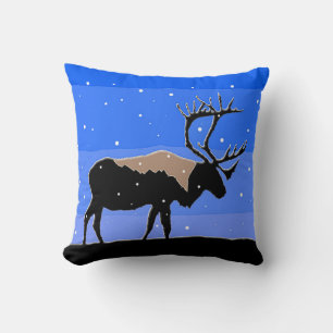 Caribou in Winter  - Original Wildlife Art Cushion