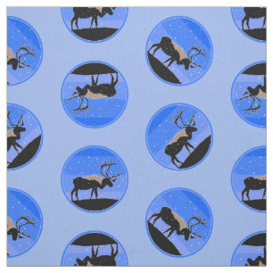 Caribou in Winter  - Original Wildlife Art Fabric