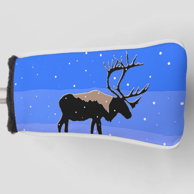 Caribou in Winter  - Original Wildlife Art Golf Head Cover (Front)