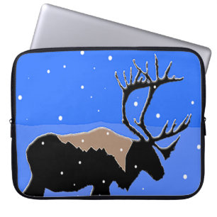 Caribou in Winter  - Original Wildlife Art Laptop Sleeve