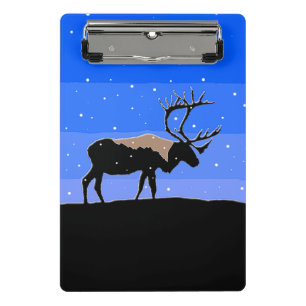 Caribou in Winter  - Original Wildlife Art Mini Clipboard