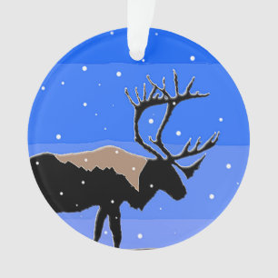 Caribou in Winter - Original Wildlife Art Ornament