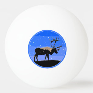 Caribou in Winter  - Original Wildlife Art Ping Pong Ball