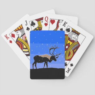 Caribou in Winter - Original Wildlife Art Playing Cards
