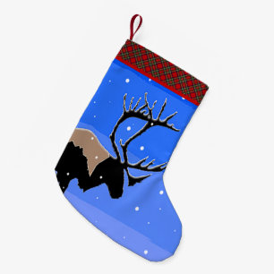 Caribou in Winter - Original Wildlife Art Small Christmas Stocking