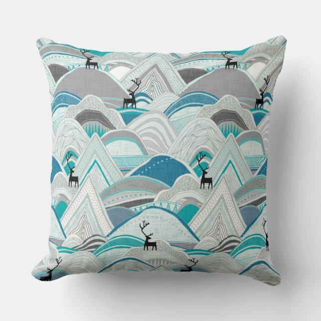 caribou mountains blue cushion (Front)