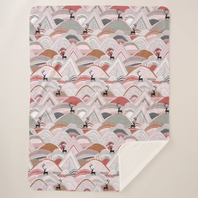 caribou mountains sienna sherpa blanket (Front)