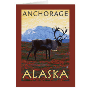 Caribou Scene - Anchorage, Alaska