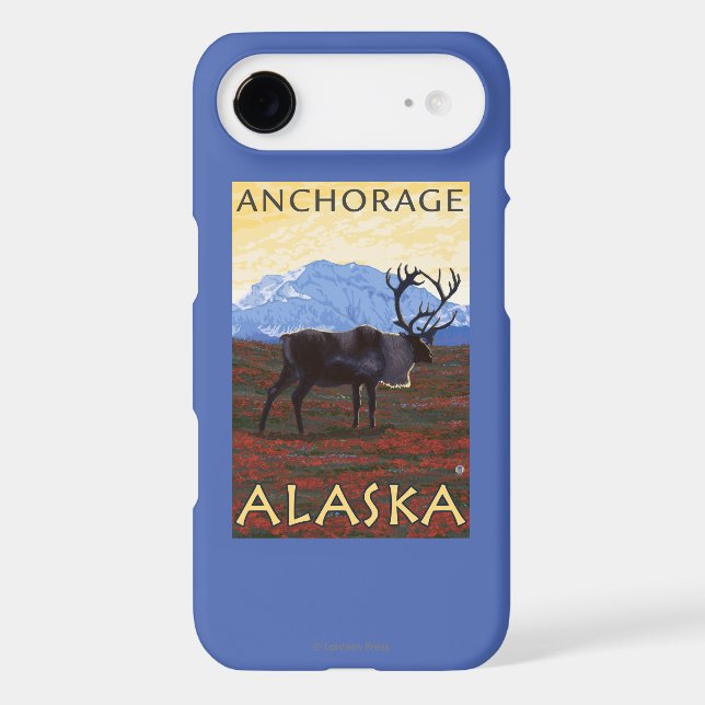 Caribou Scene - Anchorage, Alaska Case-Mate iPhone Case (Back)