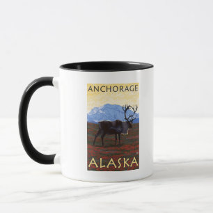 Caribou Scene - Anchorage, Alaska Mug
