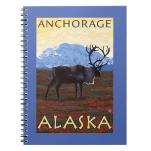 Caribou Scene - Anchorage, Alaska Notebook