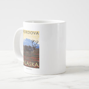 Caribou Scene - Cordova, Alaska Large Coffee Mug