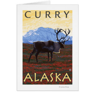 Caribou Scene - Curry, Alaska