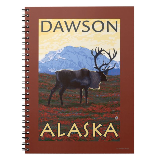 Caribou Scene - Dawson, Alaska Notebook (Front)