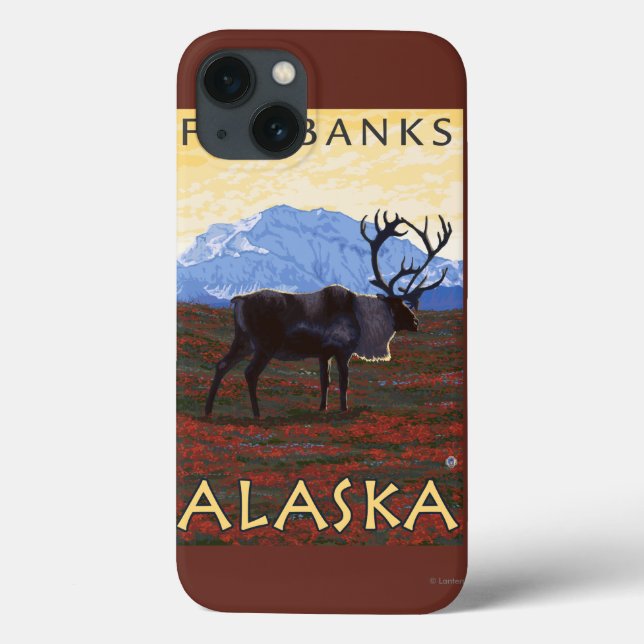 Caribou Scene - Fairbanks, Alaska Case-Mate iPhone Case (Back)