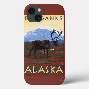 Caribou Scene - Fairbanks, Alaska iPhone 13 Case