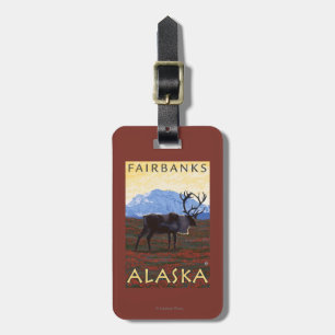 Caribou Scene - Fairbanks, Alaska Luggage Tag