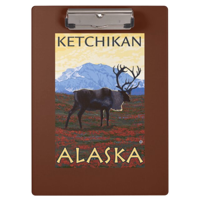 Caribou Scene - Ketchikan, Alaska Clipboard (Front)