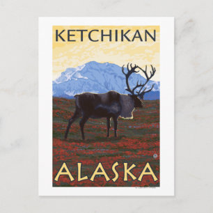 Caribou Scene - Ketchikan, Alaska Postcard