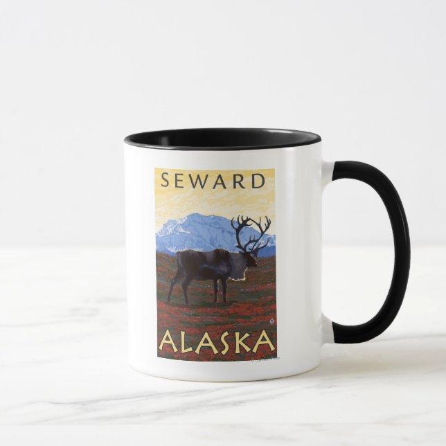 Caribou Scene - Seward, Alaska Mug (Right)