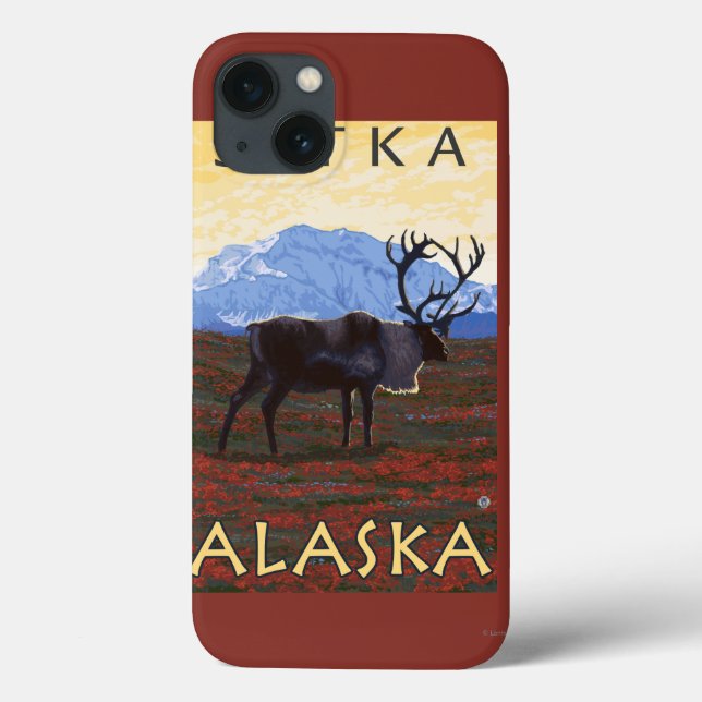 Caribou Scene - Sitka, Alaska Case-Mate iPhone Case (Back)