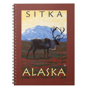 Caribou Scene - Sitka, Alaska Notebook