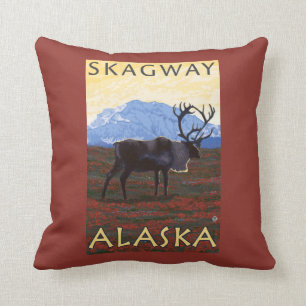 Caribou Scene - Skagway, Alaska Cushion
