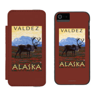 Caribou Scene - Valdez, Alaska Incipio Watson™ iPhone 5 Wallet Case