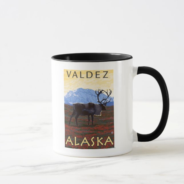 Caribou Scene - Valdez, Alaska Mug (Right)