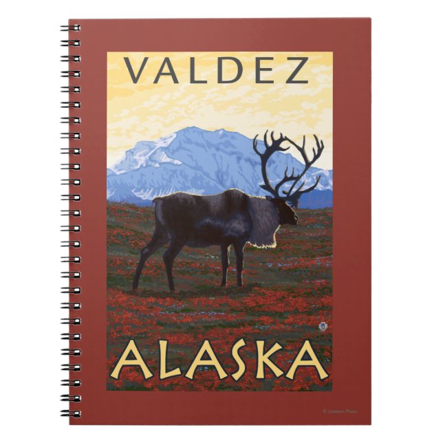 Caribou Scene - Valdez, Alaska Notebook (Front)