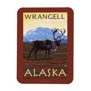 Caribou Scene - Wrangell, Alaska Magnet