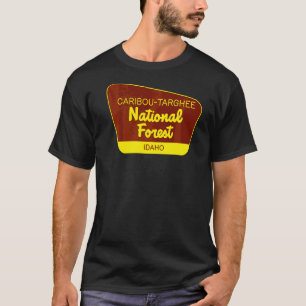 Caribou Targhee National Forest Idaho Retro Sign T-Shirt