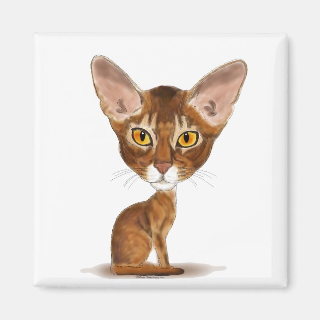 Caricature Abyssinian Magnet (Front)