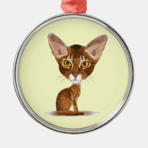 Caricature Abyssinian Metal Ornament