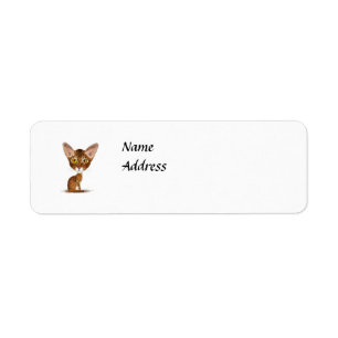 Caricature Abyssinian Return Address Label