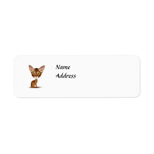 Caricature Abyssinian Return Address Label (Front)