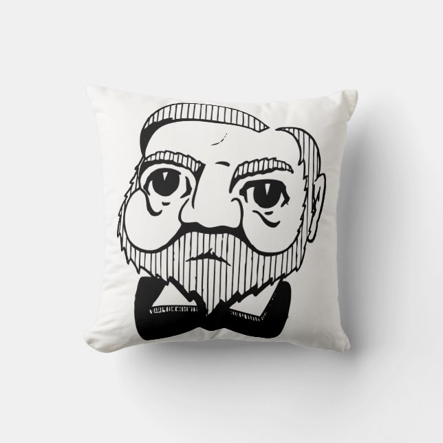 Caricature Andrew Carnegie Cushion (Front)