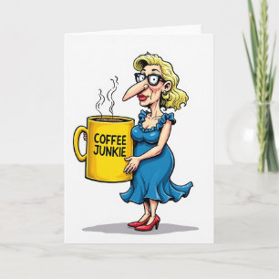Caricature Birthday Mug Lady Card