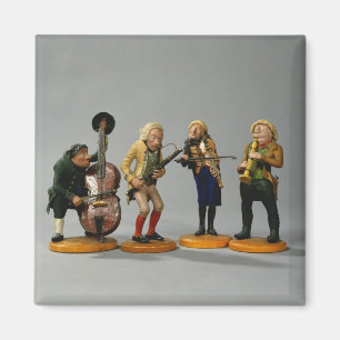 Caricature figurines of musicians magnet