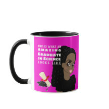 Caricature GRADUATE Gift Black Female Dreds Braids